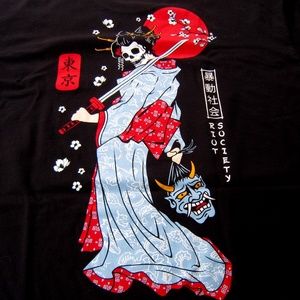Riot Society XL Geisha Mask T-Shirt